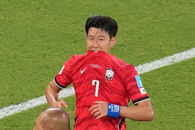Son Heung-min reacts after South Koreas 0-1 defeat to South Africa in the final match of Group A of the World Cup, at the Monterrey Stadium in Mexico, on June 24, 2026. Photo by AP