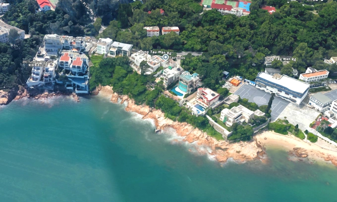 Properties on Tung Tau Wan Road, Hong Kong. Photo by Google Maps