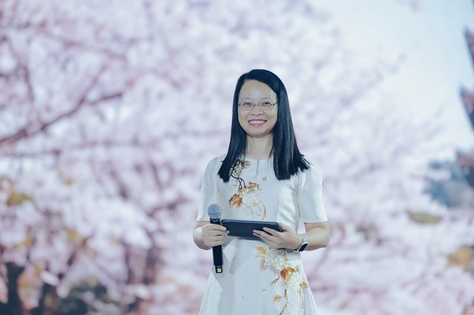 Chu Thi Thanh Ha, Chairwoman of FPT Software, delivers the opening remarks to more than 300 Japanese business leaders. Photo courtesy of FPT Software