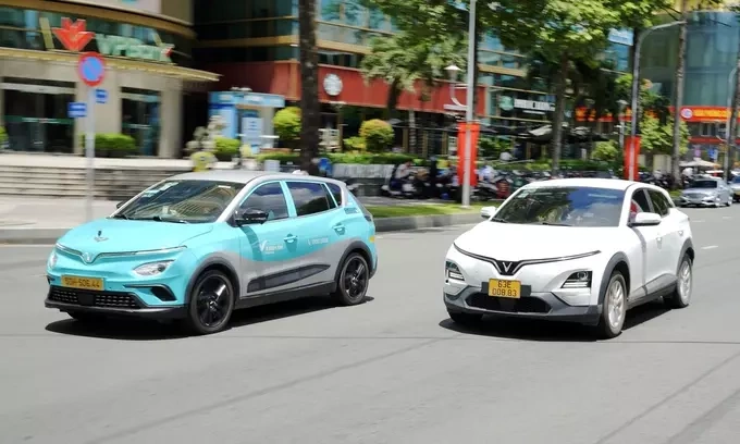 VinFast cars on the streets of Ho Chi Minh City. Photo by VnExpress/Thanh Nhan