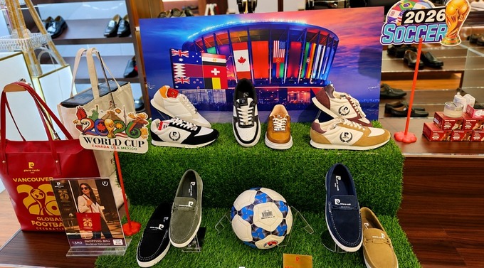 World Cup’s Vancouver collection seen a store of Pierre Cardin Shoes in Vietnam. Photo by VnExpress/Thi Ha