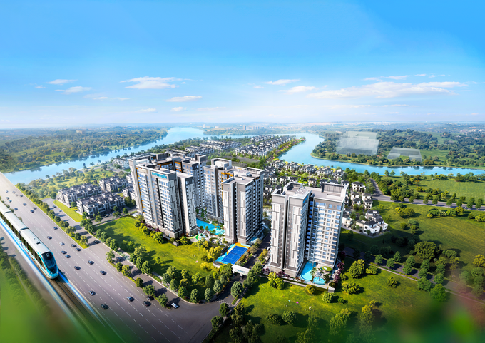 Artists impression of Gladia Heights surrounded by rivers on three sides. Photo courtesy of the developer