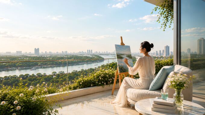 Riverside properties attract buyers seeking open views and living environments closer to nature. Photo courtesy of the developer