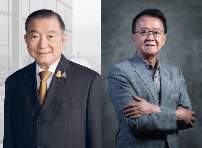 Billionaires Charoen Sirivadhanabhakdi and Jeffrey Cheah. Photo by Asset World, Sunway University