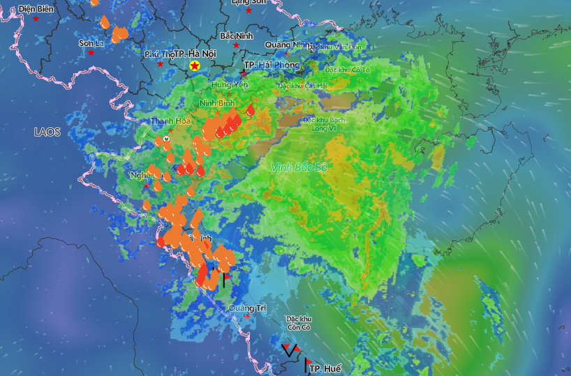 Rain predictions in the northern and central region under impacts of a tropical depression that makes landfall on Sep. 13, 2026. Graphics by Vietnam Disasters Monitoring System