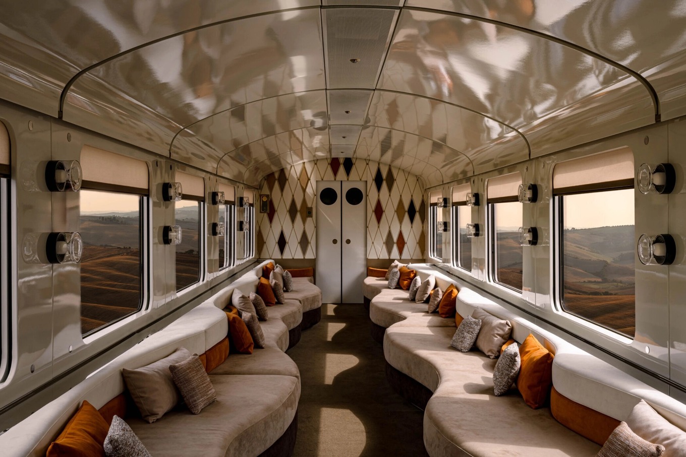 Inside the La Dolce Vita Orient Express. Photo courtesy of Global Trender