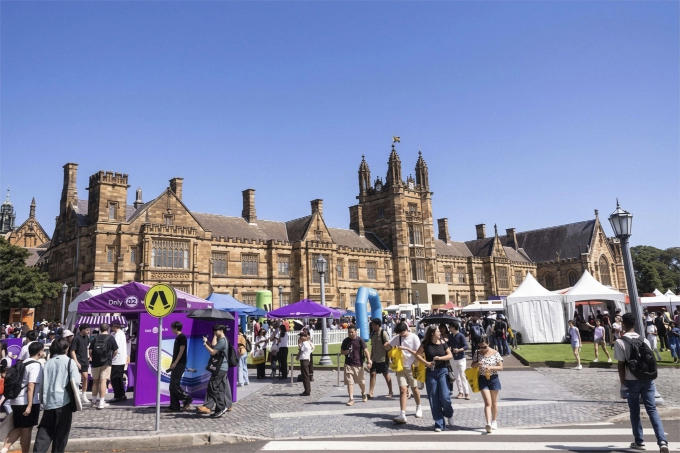 Students and visitors gather outside the University of Sydney in Sydney, Australia, Feb.18, 2026. Photo from the universitys Facebook page