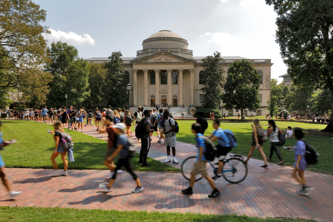 Students on the University of North Carolina campus in September 2018. Photo by Reuters
