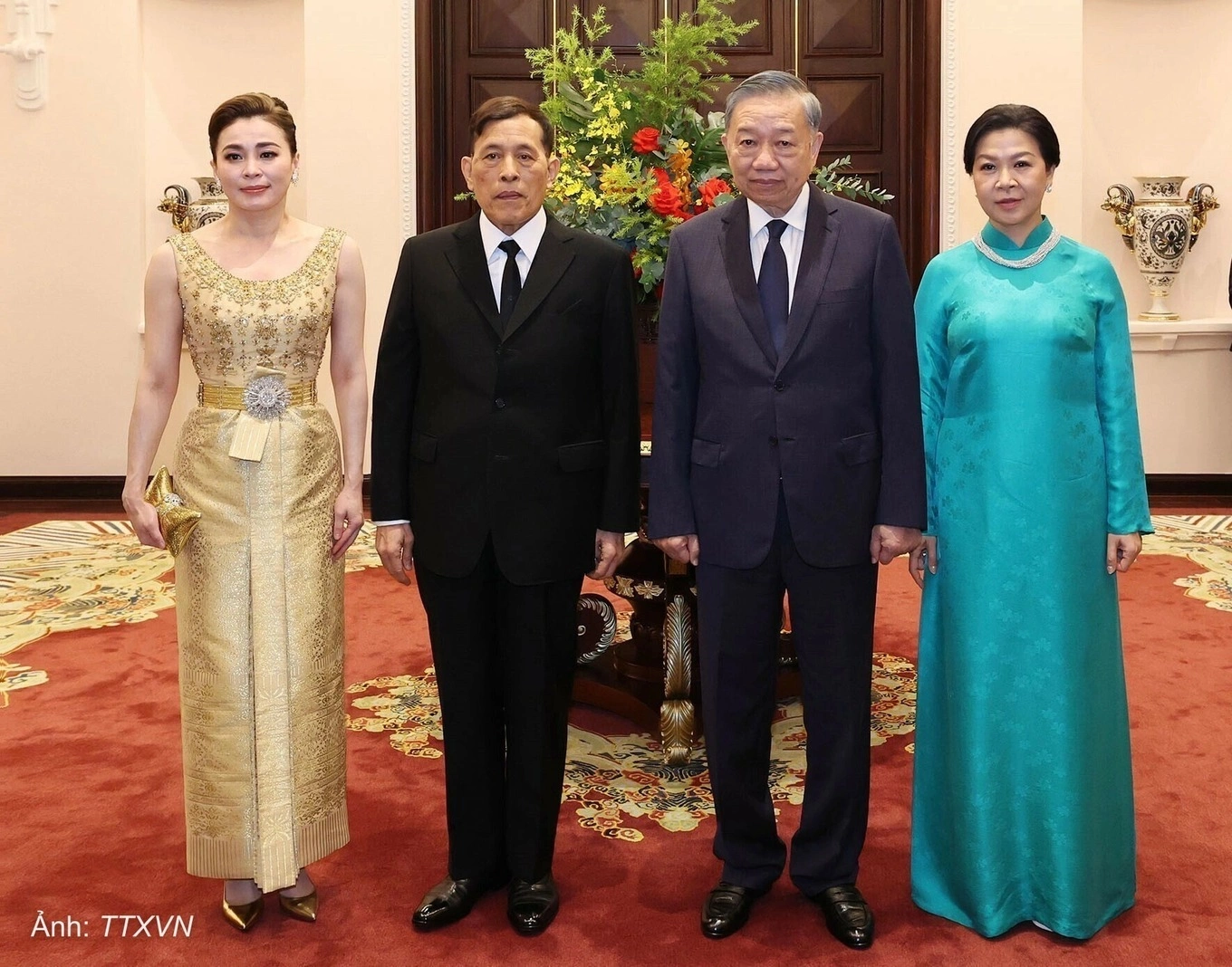 General Secretary and President To Lam and his wife with Thailands King Maha Vajiralongkorn Phra Vajiraklaochaoyuhua and Queen Suthida. Photo by VNA