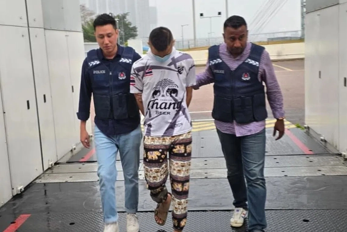 A man was arrested for allegedly recruiting and coordinating Malaysians in scams. Photo courtesy of the Singaporean Police Force