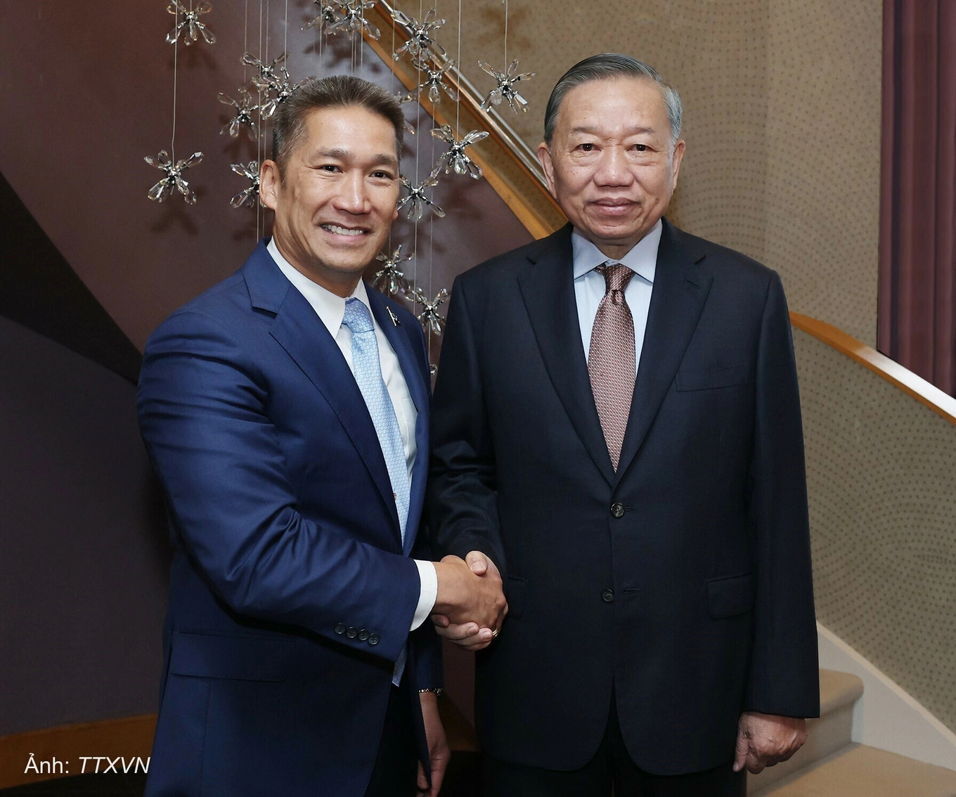 General Secretary of the Communist Party of Vietnam Central Committee and President To Lam received Acting US Secretary of the Navy Hung Cao in New York on Sept. 22, 2026. Photo: VNA