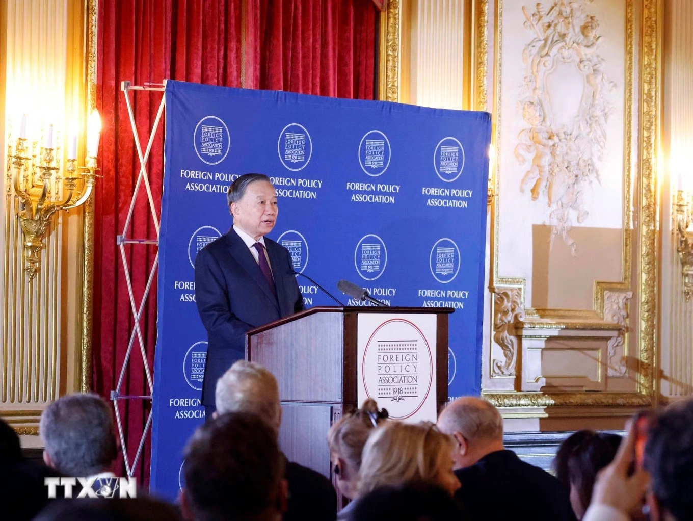 General Secretary of the Communist Party of Vietnam Central Committee and President To Lam speaks at the Foreign Policy Association (FPA) in New York on Sept. 22, 2026. Photo by VNA