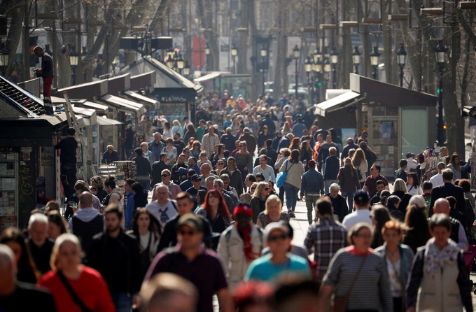A view of Las Ramblas in Barcelona, Spain, March 12, 2020. Photo by Reuters