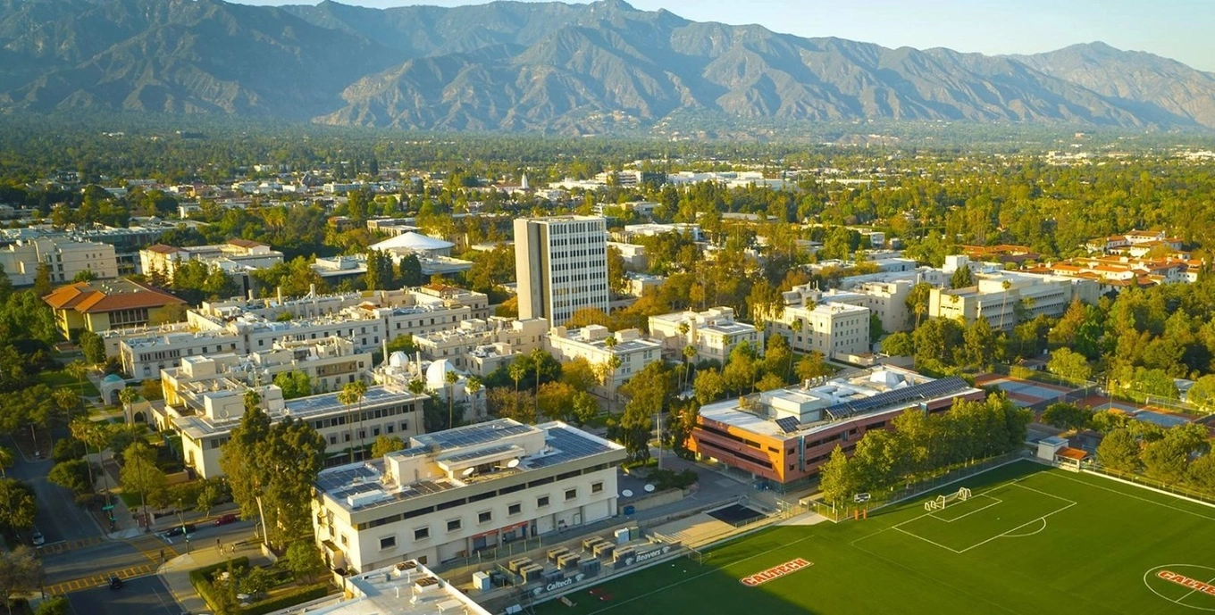 An aerial view of the California Institute of Technology. Photo courtesy of Caltech