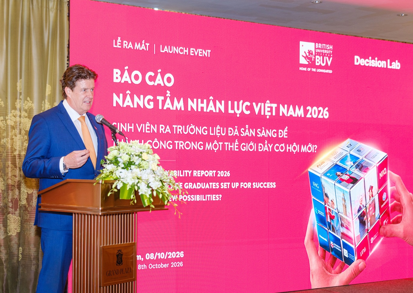 Rick Bennett, Deputy Vice-Chancellor and Vice-President of BUV, speaks at the report launch during IECEE 2026. Photo courtesy of BUV