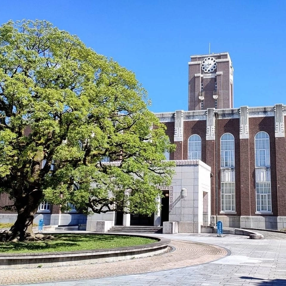 Kyoto University Clock Tower Centennial Hall and the Camphor Tree in Kyoto, Japan, July 2021. Photo by the university fanpage