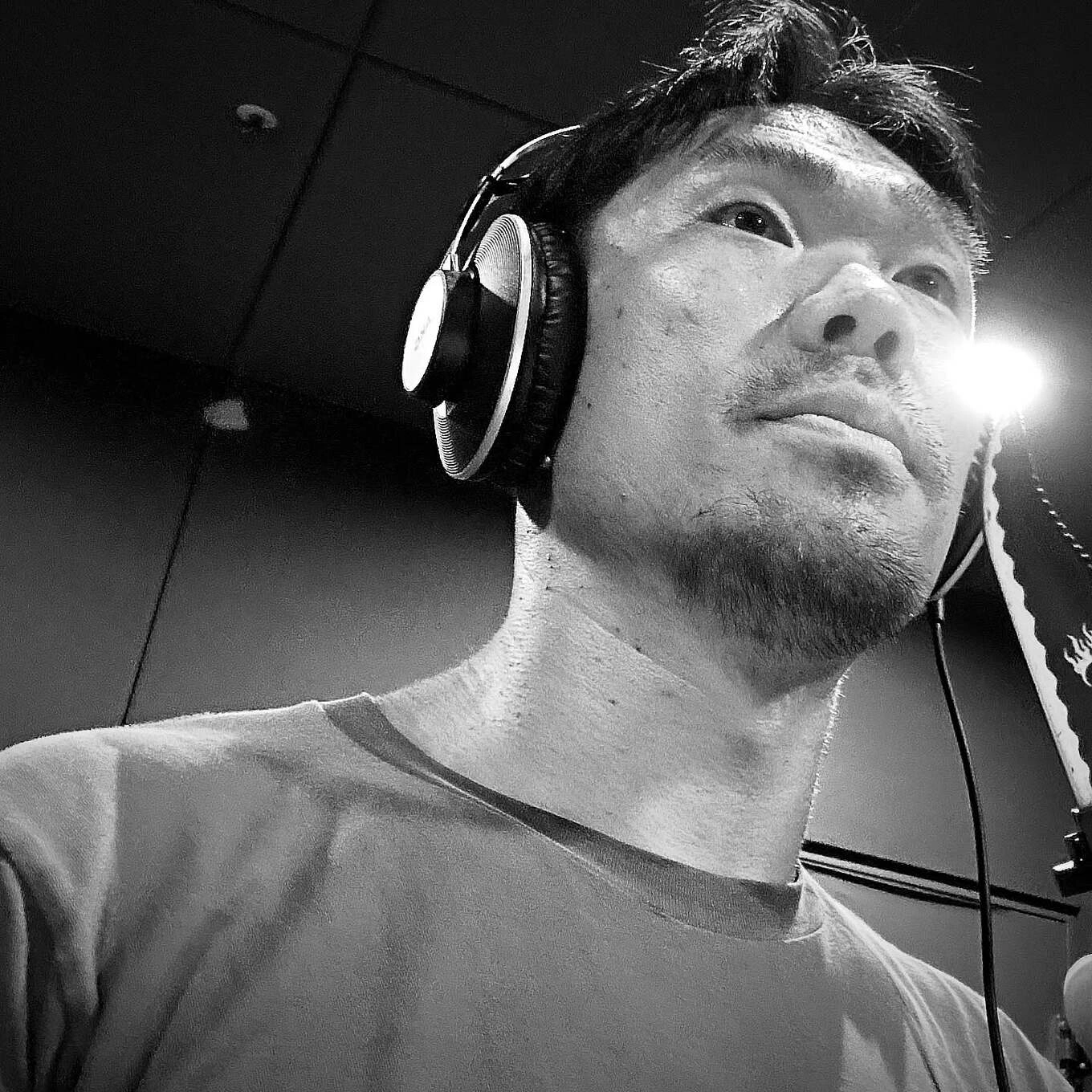 Actor Yoon Dae-yeol in a recording booth. Photo courtesy of Yoon Dae-yeol